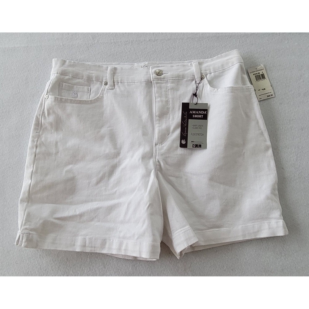 GLORIA VANDERBILT Amanda Shorts Women's SIZE 16 Vintage White Ivory Denim NWT
